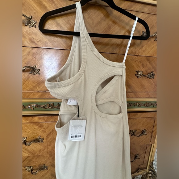 NWT The Line by K Gael Cream One Shoulder Midi Tank Dress Sz Large - Picture 9 of 10